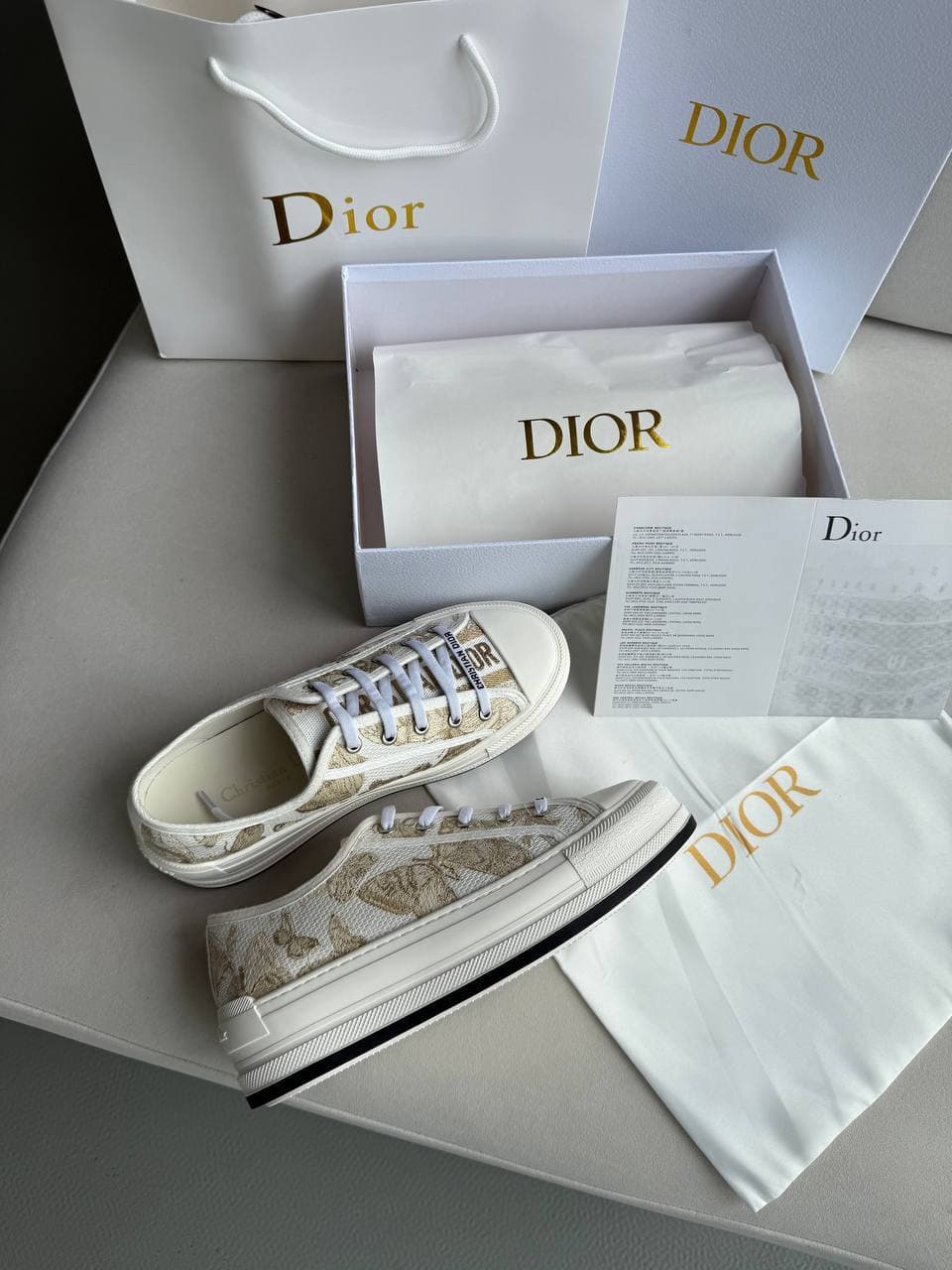 Walk-N Dior Platform Gold  кросівки